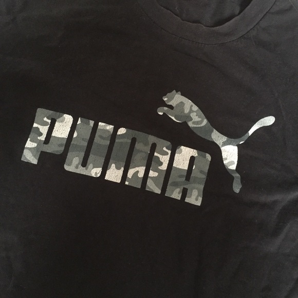 Puma Black Short Sleeve Tee w/ Camo Logo - Picture 4 of 6